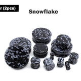 Double Flare Ear Plugs Tunnel - Natural Stone Stretching Gauges, Expander, Big Gauges - 1 Pair (2pcs) - Size 8G 6G 4G 2G 1G 0G 00G