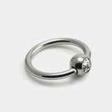 Horizontal Clitoral Hood Genital Piercing Captive Ring with Gem Titanium Ball Ring 18G 16G 14G Body Piercing British Standard