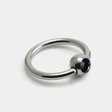 Horizontal Clitoral Hood Genital Piercing Captive Ring with Gem Titanium Ball Ring 18G 16G 14G Body Piercing British Standard