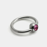 Horizontal Clitoral Hood Genital Piercing Captive Ring with Gem Titanium Ball Ring 18G 16G 14G Body Piercing British Standard