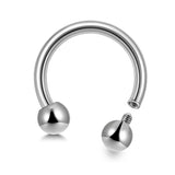 Titanium Internally Threaded Horseshoe Ring Piercing 16g to 00Gg Septum Jewelry Bull Piercing Also for Nipple, PA Ring and Lips