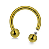 Titanium Internally Threaded Horseshoe Ring Piercing 16g to 00Gg Septum Jewelry Bull Piercing Also for Nipple, PA Ring and Lips