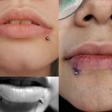 Snake Bite Piercing, Spike Labret Lip Jewelry with Custom Spike size - 2pcs Titanium Piercing Labrets