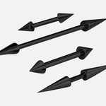 Titanium Black Spike Nipple Barbell, Nipple Jewelry Studs 16g 14g Nipple Piercing - Cone / Spike Straight Barbell Externally Threaded
