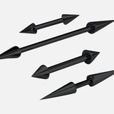 Titanium Black Spike Nipple Barbell, Nipple Jewelry Studs 16g 14g Nipple Piercing - Cone / Spike Straight Barbell Externally Threaded