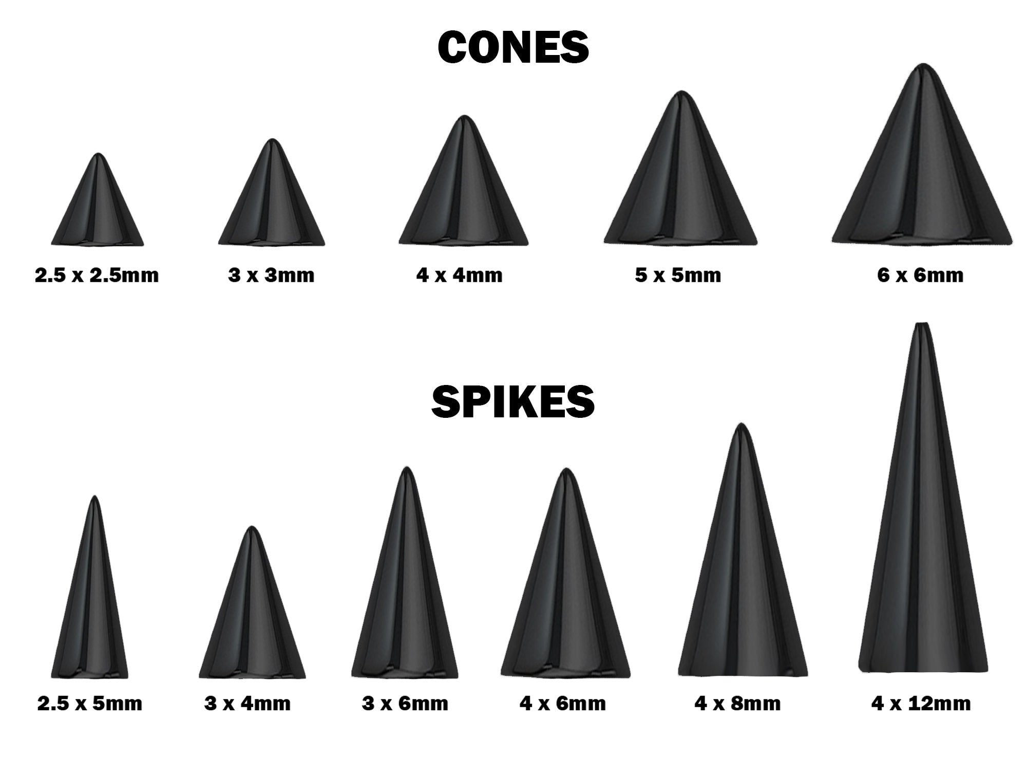 Black Spike Horseshoe Ring Piercing 18g 16g 14g Cone Titanium Septum Jewelry Bull Piercing Also for Nipple, PA Ring and Lips
