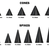 Black Spike Horseshoe Ring Piercing 18g 16g 14g Cone Titanium Septum Jewelry Bull Piercing Also for Nipple, PA Ring and Lips