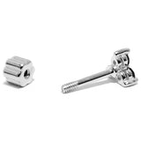 Silver Cartilage Flower Earring, Helix Earring with CZ Jet Black - 20G Ear Piercing Screw Back- Helix Piercing Jewellery