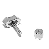 Silver Barbell Earring, Cartilage Studs Helix with CZ Clear Crystals- 20G Ear Piercing Screw Back- Helix Piercing Jewellery