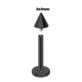 Black Spike Labret Stud Titanium Piercing Internally Threaded Lip piercing, Lip Ring Labret Snake Bites