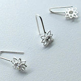 Sterling Silver Filigree Flower Design Nose Clip, Nose Pin, Nose Jewelry for Women with CZ Crystals - Fake Nose stud