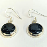 Silver Drop Dangle Earrings and Pendant Sets with Genuine Onyx Stones