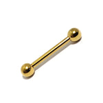 Titanium Gold Tongue Bar 16G 14G Internally Threaded Barbell Piercing, Nipple Jewellery, Barbell Earrings, Ear Cartilage - 6mm to 24mm