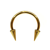 Titanium Spike Gold Circular Barbell Internally Threaded 16G 14G Nose Ring Horseshoe Ring CBB/CBR Body Piercing