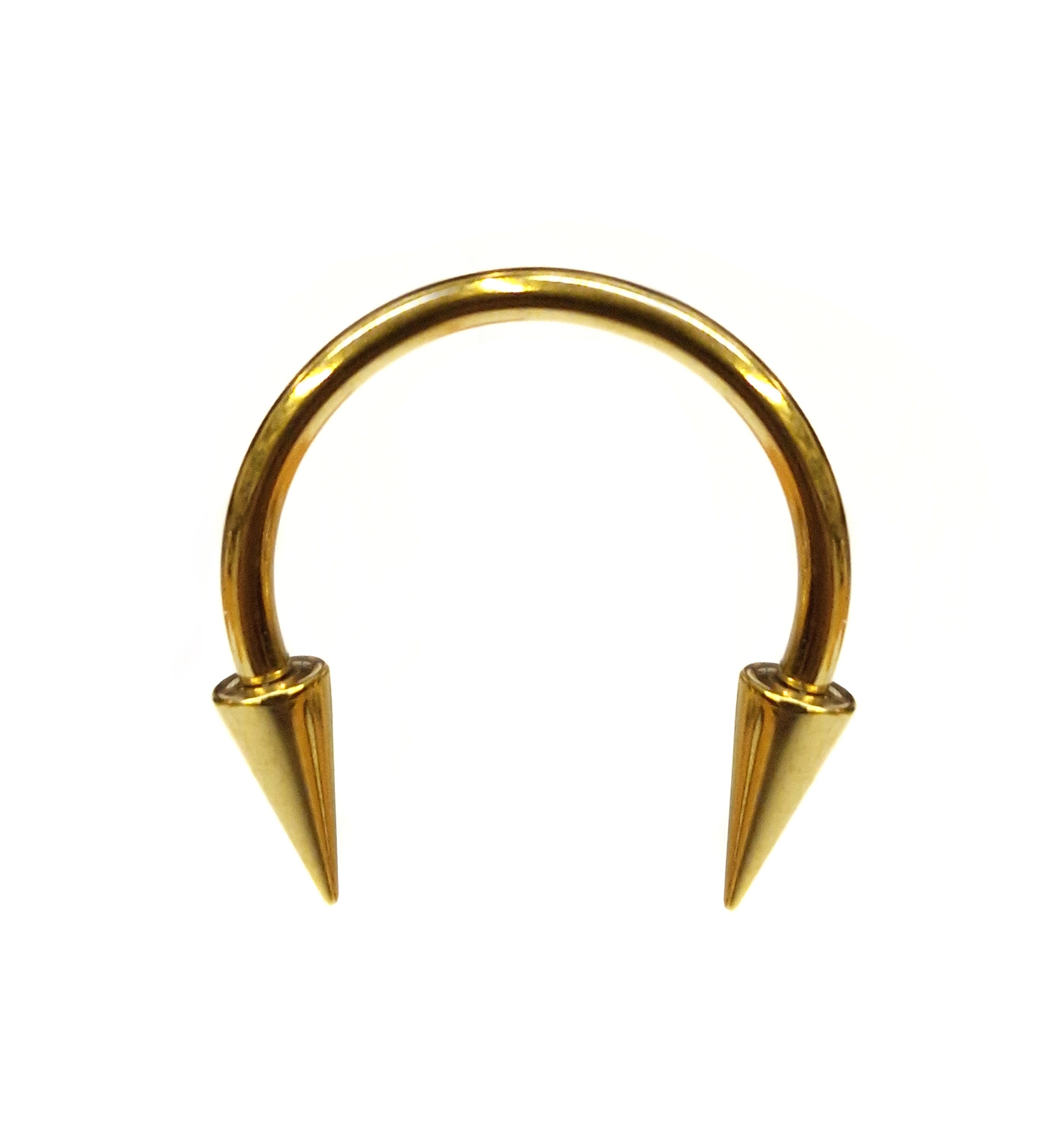 Titanium Spike Gold Circular Barbell Internally Threaded 16G 14G Nose Ring Horseshoe Ring CBB/CBR Body Piercing