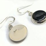 Silver Drop Dangle Earrings and Pendant Sets with Genuine Onyx Stones