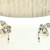 Silver Butterfly Stud Earrings with CZ Crystals - Cute exquisite earring captivates with its timeless elegance.