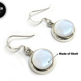 Silver Drop Earrings Made with Natural White Shells - Easy to Wear Hook Earrings