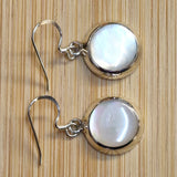 Silver Drop Earrings Made with Natural White Shells - Easy to Wear Hook Earrings