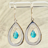Tear Drop Dangle Earrings - Silver 925 earring with High quality CZ Crystals.