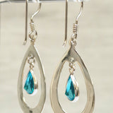 Tear Drop Dangle Earrings - Silver 925 earring with High quality CZ Crystals.