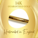 14K Gold Surface Barbell Dermal Staple Piercing Internally Threaded 16G 14G Body Jewellery with Gem Crystals - Sold in 1pc