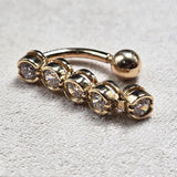 14K Gold Reverse Belly Bar, Belly Ring, Belly Button Piercing, Navel Jewellery - 14G Length 10mm - Hand Made Gold Body Jewelry Rings