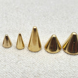 14K Solid Gold Cone/ Spike Barbell Piercing, Nipple Jewellery, Nose Bridge Barbell, Barbell Earrings