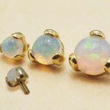 14K Gold Prong Set Opal Loose parts Replacement ball Piercing for internally threaded piercing Barbells, Labrets, Horseshoe Ring