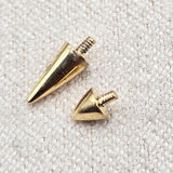 14K Solid Gold Spike Loose Part Piercing for Internally Threaded 16G Nipple Barbell Piercing, Lip Labret Studs, Horseshoe Ring