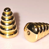 14K Gold Piercing Loose Part 16G Tapered Spiral Layer Design for Labret Stud, Nipple Barbell Jewellery - Handmade Gold Body Jewelry Piercing
