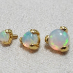 14K Gold Prong Set Opal Loose parts Replacement ball Piercing for internally threaded piercing Barbells, Labrets, Horseshoe Ring