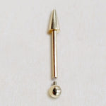 14K Solid Gold Spike Barbell Piercing, Cartilage Helix Piercing - Internally threaded - Body Piercing Also for Nipple Bar