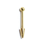 14K Solid Gold Spike Barbell Earrings, Cartilage Helix Piercing Ball and Cone Combinations - Body Piercing Also for Nipple Bar