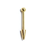 14K Solid Gold Spike Barbell Earrings, Cartilage Helix Piercing Ball and Cone Combinations - Body Piercing Also for Nipple Bar