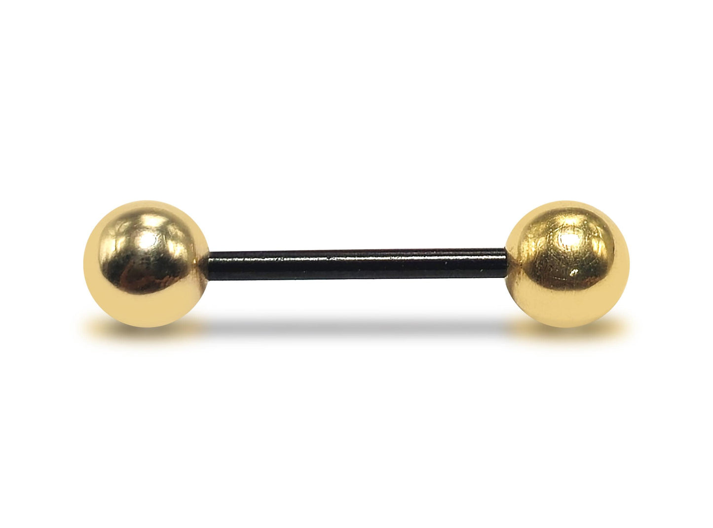 Titanium Tongue Barbells, Nipple Piercing Combined with 14K Solid Gold Balls Body Jewellery Sold as a single unit