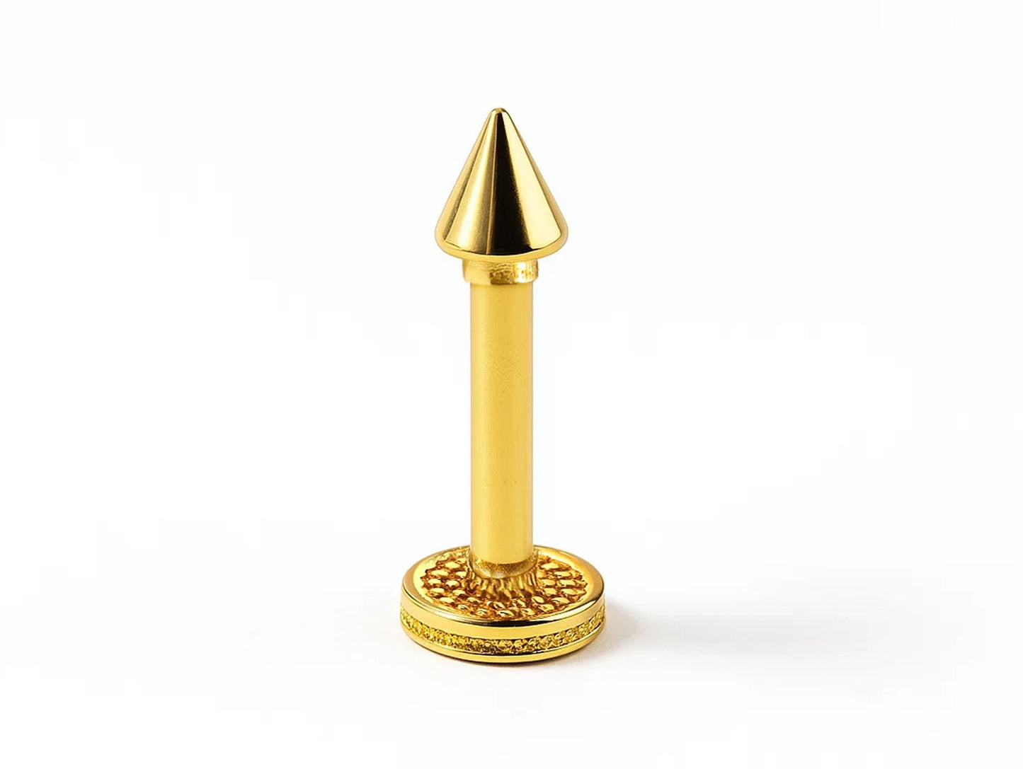 14K Gold Unique Spike/Cone Labret Stud Lip Piercing, Tragus, Helix, Cartilage 16G Body Jewellery Internally Threaded