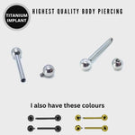Titanium Nipple Jewelry, Nipple Bar Internal/External - 16g 14g - Body Piercing Also for Nipple, Industrial Bar, Helix, Nose Bridge