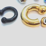 Titanium Horseshoe Ring Piercing 18g to 00g Septum Jewelry Bull Piercing Also for Nipple, PA Ring and Lips - Internal or External Threaded