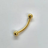 14K Solid Gold Curved Barbell Piercing - 14K Gold Body Piercing for Eyebrow, Lip Studs, Rook Jewelry, Cartilage Bar - 14G and 16G available