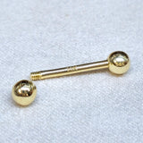 14K Gold Barbell Piercing Tongue Bar, 14G Nipples Jewellery, Cartilage Bar - Piercing with Stamp Certified real Gold