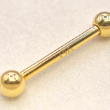 14K Solid Gold Straight Barbell Piercing - 14K Gold Body Piercing for Ears, Tongue, Nipples Jewelry, Cartilage Bar - 14G 16G available