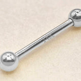 14K White Gold 14G Tongue Bar, Nipple Jewellery, Cartilage Barbell Piercing, Nose Bridge - Body Piercing Jewelry