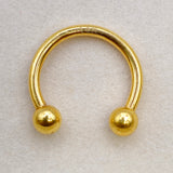 14K Solid Gold Horseshoe Circular Barbell Piercing, Nose Septum Ring, Lip Ring, Helix Ring Body Jewellery Piercing Ring