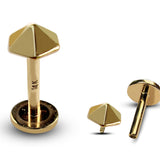 14K Gold Umbrella Top Tragus Earring, Cartilage Labret Stud Piercing - Internally Threading Body Jewellery Ear Piercing