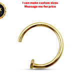 14K Gold Nose Ring, Nose Hoop Piercing