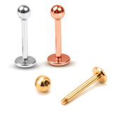 14K Gold Labret Stud Lip Piercing Jewellery, Cartilage Earring with custom ball size - 1pc each order