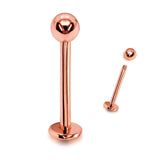 14K Rose Gold Labret Stud Lip Piercing Jewellery, Cartilage Earring with custom ball size - 1pc each order