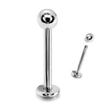 14K White Gold Labret Stud Lip Piercing Jewellery, Cartilage Earring with custom ball size - 1pc each order