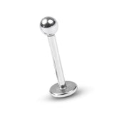 14K White Gold Labret Stud Lip Piercing Jewellery, Cartilage Earring with custom ball size - 1pc each order